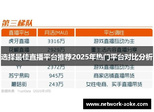 选择最佳直播平台推荐2025年热门平台对比分析